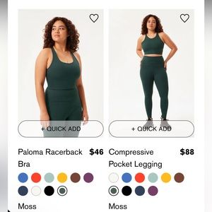 Girlfriend Collective Workout Set, XS